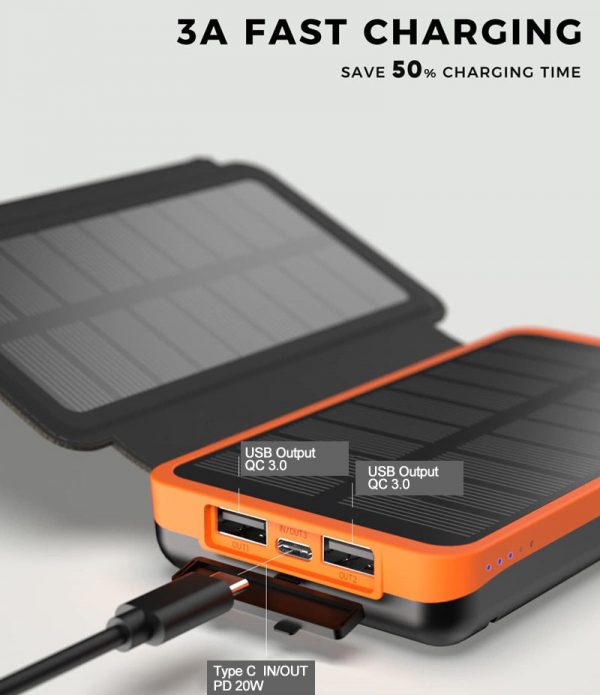 FenX Solar Powerbank 10,000mAh – Portable Solar Energy Charger - Image 3