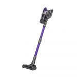 a cordless vacuum cleaner with a purple handle