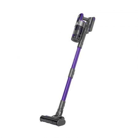 a cordless vacuum cleaner with a purple handle